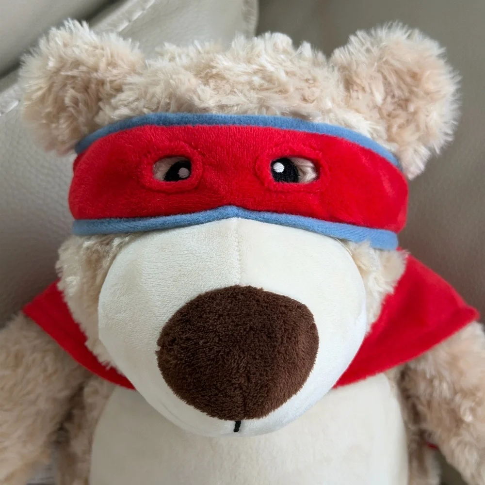 Cubbies Cubbyford Hero Plush Bear with Red Cape-Embroidery Belly